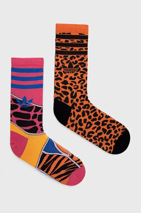 Ponožky adidas Originals X Rich Mnisi (2-pack) HC9541 oranžová barva