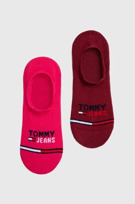 Tommy Jeans skarpetki 2-pack kolor bordowy