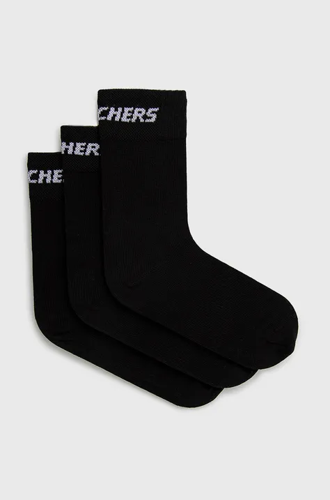 Шкарпетки Skechers 3-pack колір чорний