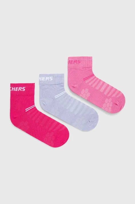 Ponožky Skechers 3-pack bílá barva