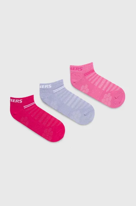 Шкарпетки Skechers 3-pack колір рожевий
