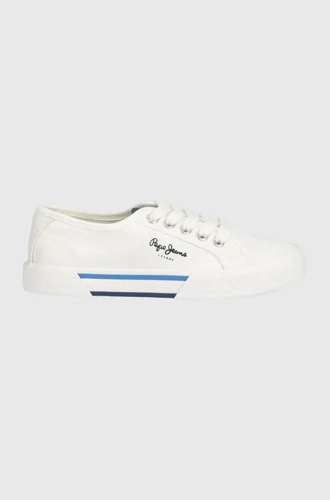 Παιδικά πάνινα παπούτσια Pepe Jeans χρώμα: άσπρο