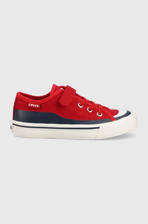 Παιδικά πάνινα παπούτσια Levi's χρώμα: κόκκινο