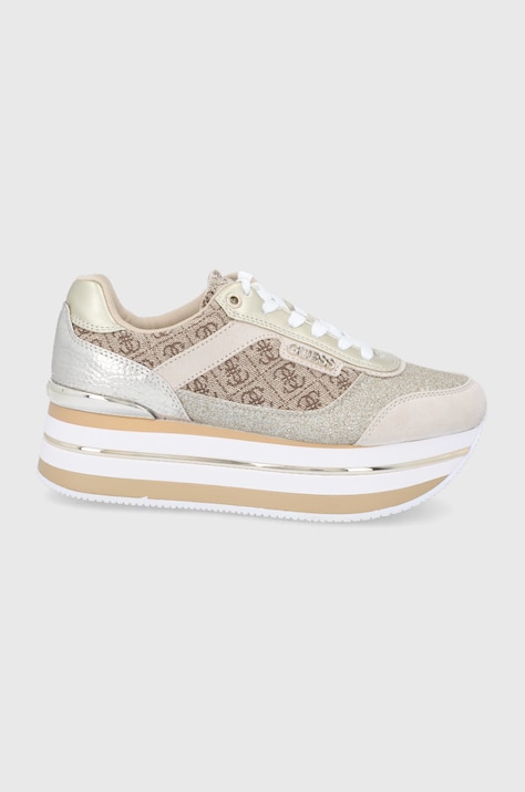 Παπούτσια Guess HANSIN2 χρώμα: χρυσαφί IL3431 FL5HNS FAL12