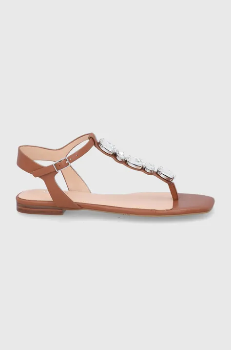 Kožne sandale Guess Sefora za žene, boja: smeđa