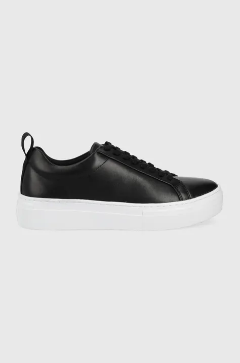 Usnjene superge Vagabond Shoemakers Zoe Platform črna barva