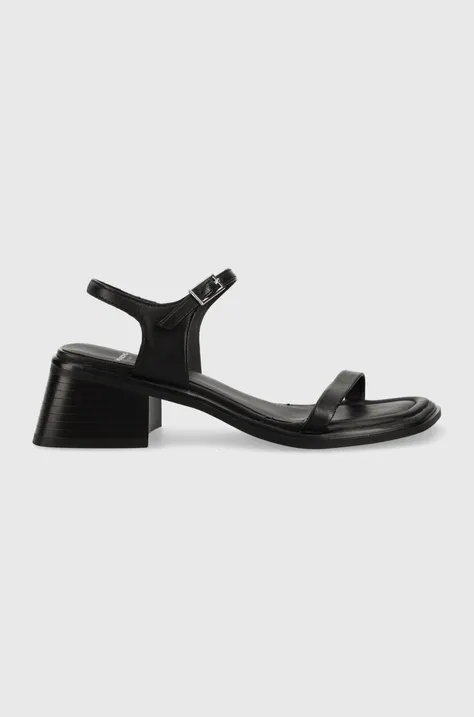 Vagabond Shoemakers sandale de piele INES femei, culoarea negru, cu toc drept