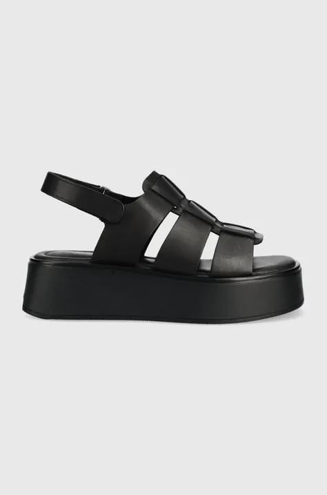 Kožené sandále Vagabond Shoemakers Courtney dámske, čierna farba, na platforme