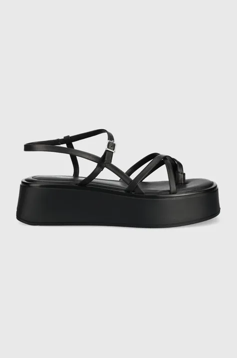 Кожаные сандалии Vagabond Shoemakers Courtney женские цвет чёрный на платформе