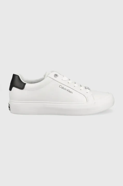 Шкіряні черевики Calvin Klein колір білий