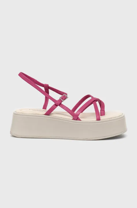 Kožne sandale Vagabond Shoemakers Courtney za žene, boja: ružičasta, s platformom