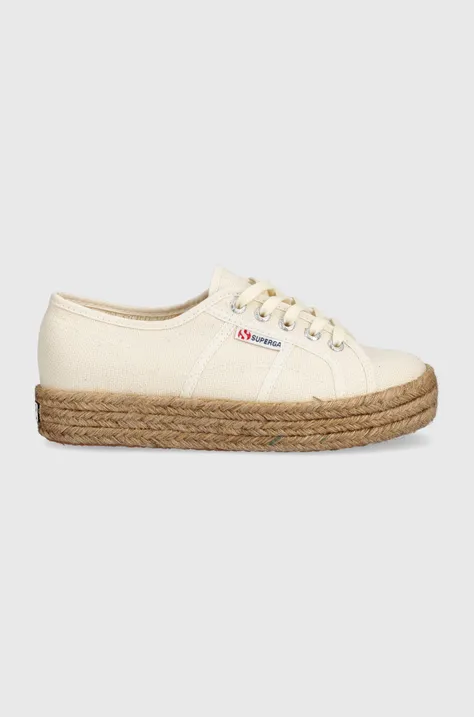 Кеди Superga жіночі колір бежевий