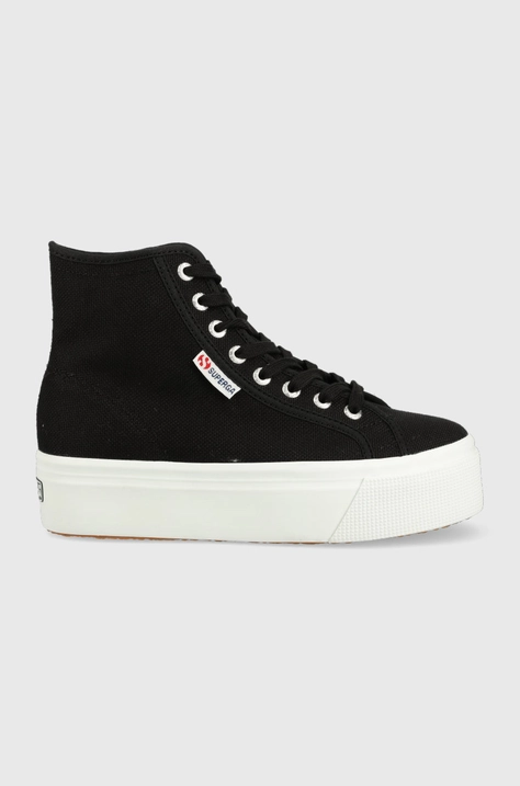 Superga tenisi femei, culoarea negru