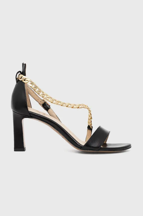 Kožené sandále Baldowski čierna farba