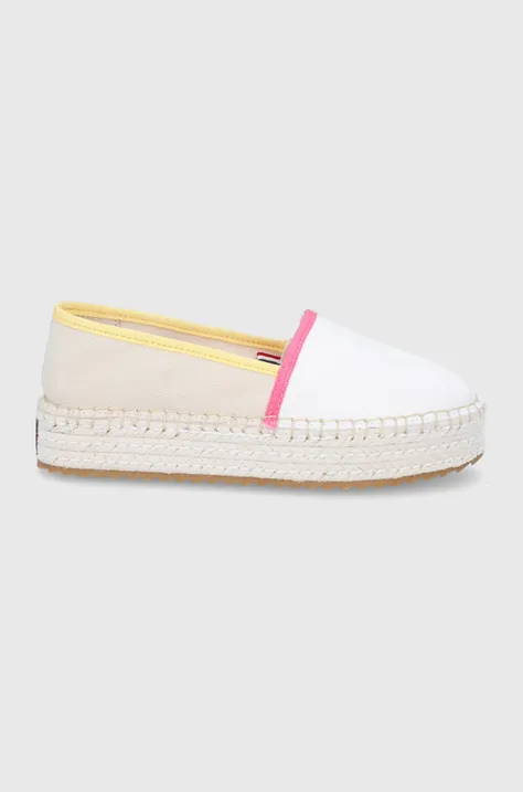 Tommy Jeans espadrile culoarea alb, cu platforma