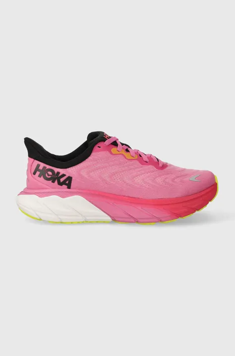 Hoka One One running shoes Arahi 6 beige color