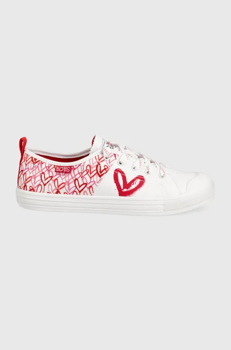 Πάνινα παπούτσια Skechers γυναικεία, χρώμα: άσπρο