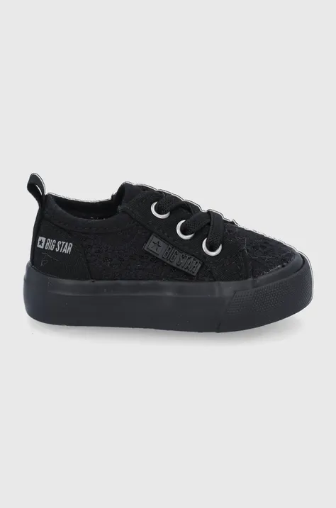 Παιδικά πάνινα παπούτσια Big Star χρώμα: μαύρο