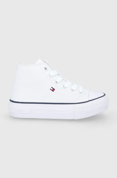 Παιδικά πάνινα παπούτσια Tommy Hilfiger χρώμα: άσπρο
