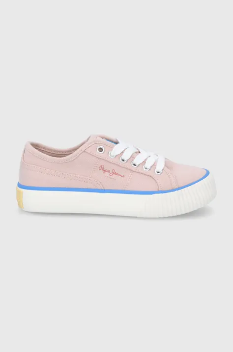 Παιδικά πάνινα παπούτσια Pepe Jeans χρώμα: ροζ