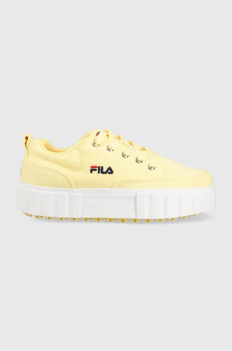 Παιδικά πάνινα παπούτσια Fila χρώμα: κίτρινο