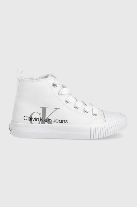 Detské tenisky Calvin Klein Jeans biela farba