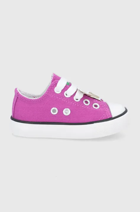 Παιδικά πάνινα παπούτσια United Colors of Benetton χρώμα: μοβ