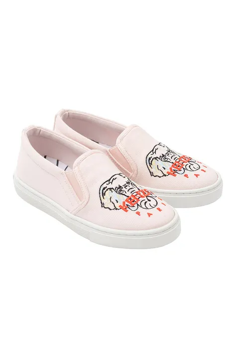 Παιδικά πάνινα παπούτσια Kenzo Kids χρώμα: ροζ