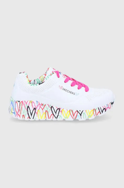 Дитячі черевики Skechers колір білий
