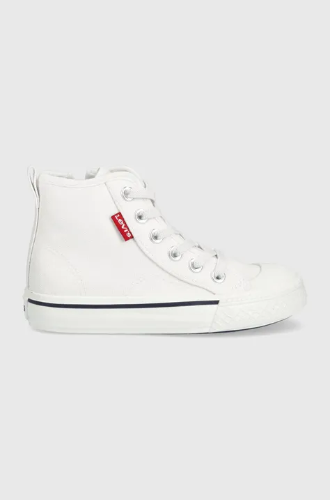 Παιδικά πάνινα παπούτσια Levi's χρώμα: άσπρο