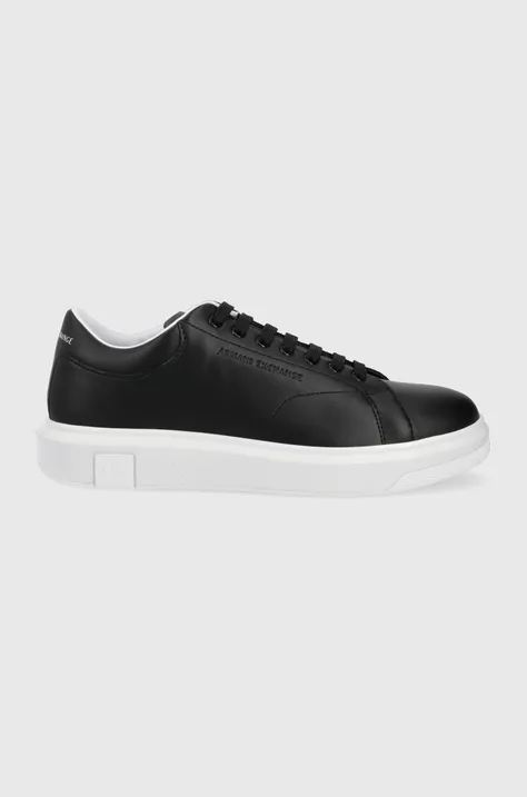 Kožené sneakers boty Armani Exchange černá barva, XUX123 XV534 00002
