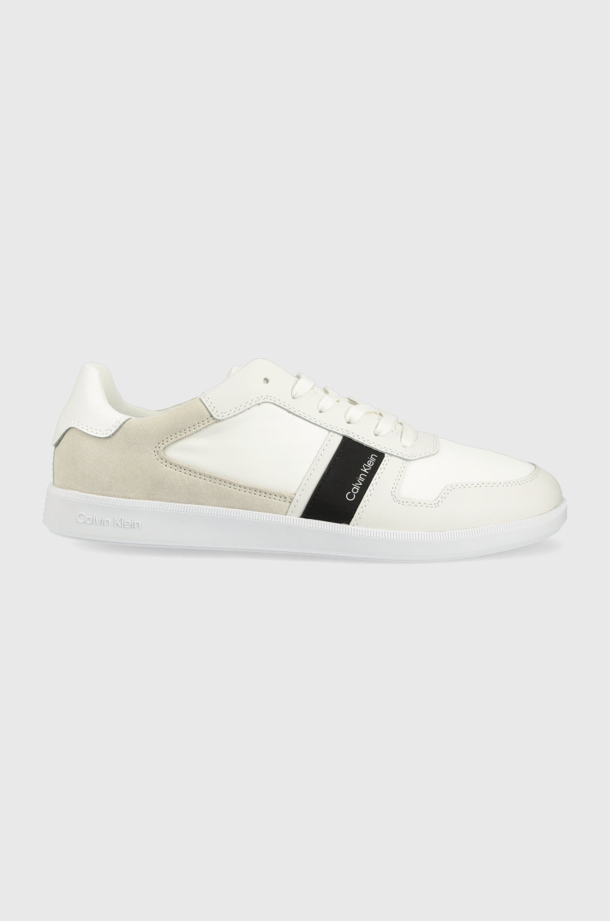 Αθλητικά Calvin Klein LOW TOP LACE UP MIX χρώμα: άσπρο HM0HM00491