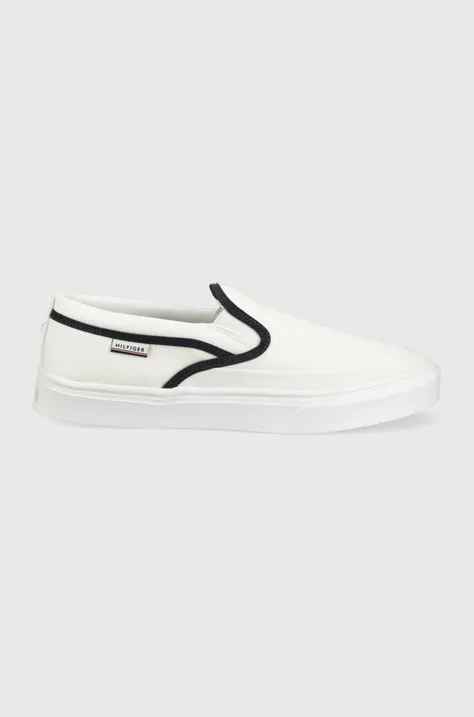 Πάνινα παπούτσια Tommy Hilfiger χρώμα: άσπρο
