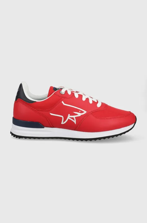 Kožená obuv Paul&Shark červená farba