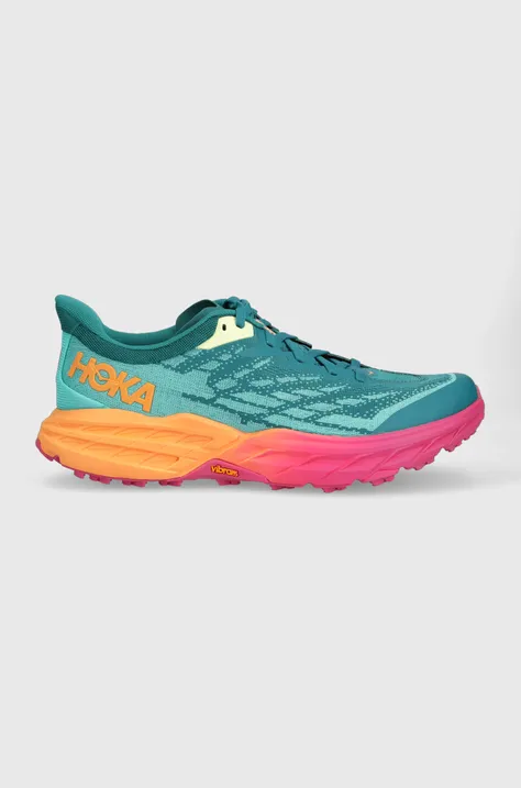 Hoka running shoes Speedgoat 5 green color