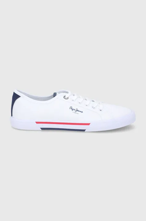 Πάνινα παπούτσια Pepe Jeans Brady Men Basic ανδρικός, χρώμα: άσπρο