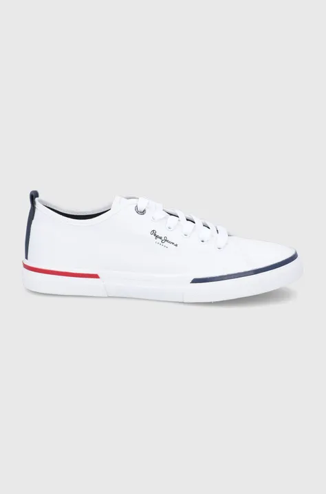 Πάνινα παπούτσια Pepe Jeans Kenton Smart 22 ανδρικός, χρώμα: άσπρο