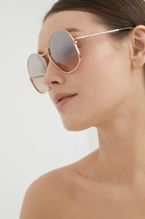 Slnečné okuliare Max Mara dámske, hnedá farba
