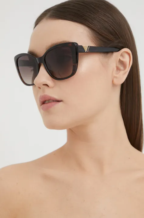 Guess okulary przeciwsłoneczne damskie kolor brązowy