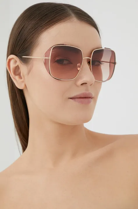 Tom Ford ochelari de soare femei, culoarea auriu