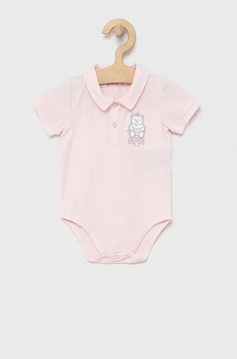 Боді для немовлят Guess колір рожевий