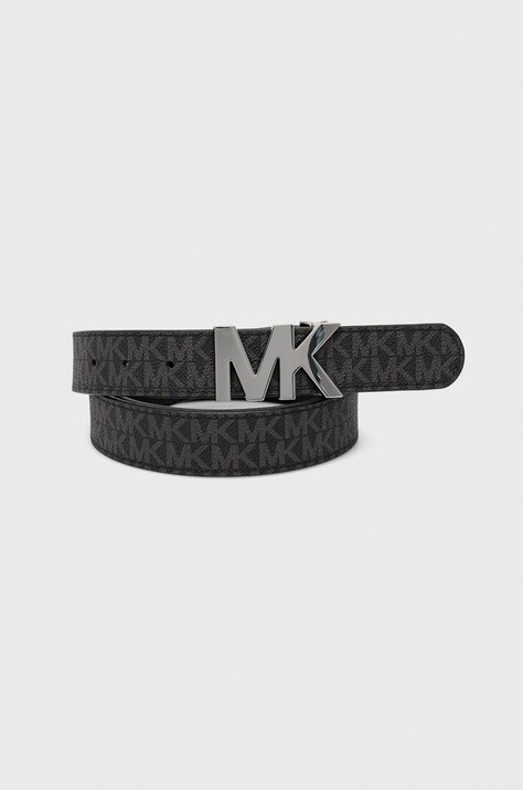 Αναστρέψιμη δερμάτινη ζώνη Michael Kors χρώμα: μαύρο