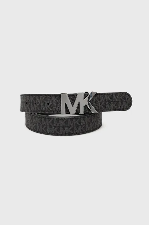Oboustranný kožený pásek Michael Kors pánský, černá barva