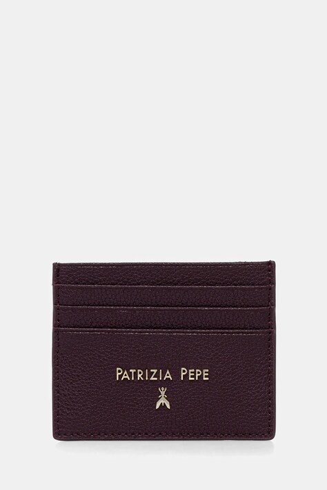Patrizia Pepe etui na karty skórzane kolor fioletowy CQ7001 L001