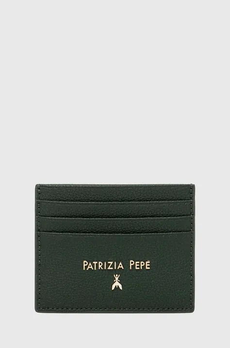 Δερμάτινη θήκη για κάρτες Patrizia Pepe χρώμα: πράσινο