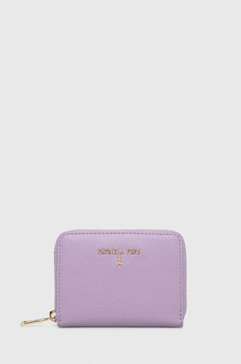 Usnjena denarnica Patrizia Pepe ženski, vijolična barva