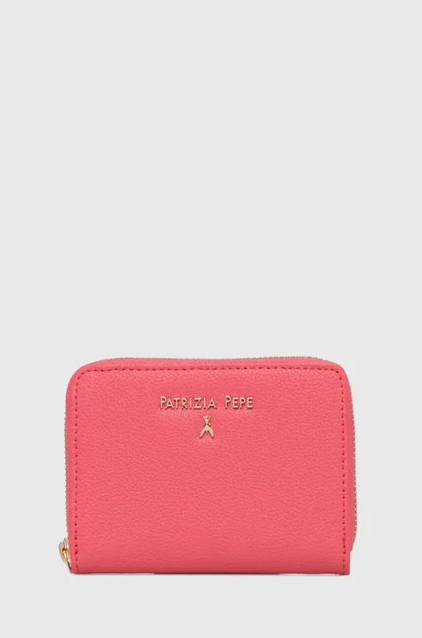 Шкіряний гаманець Patrizia Pepe жіночий колір рожевий