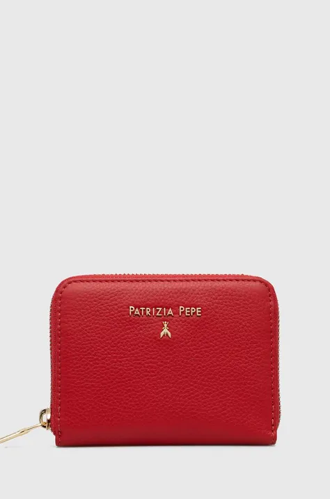 Patrizia Pepe portfel skórzany damski kolor czerwony