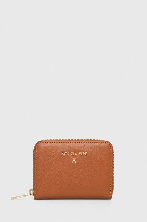 Шкіряний гаманець Patrizia Pepe жіночий колір коричневий