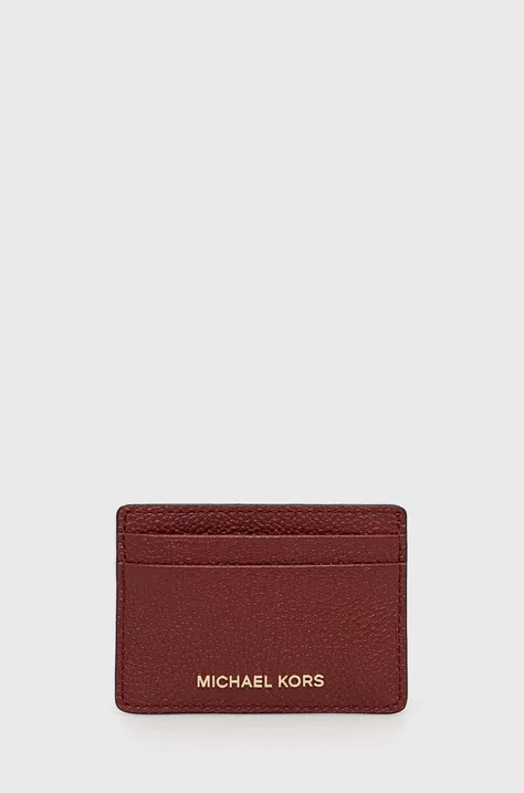 MICHAEL Michael Kors carcasa din piele femei, culoarea bordo